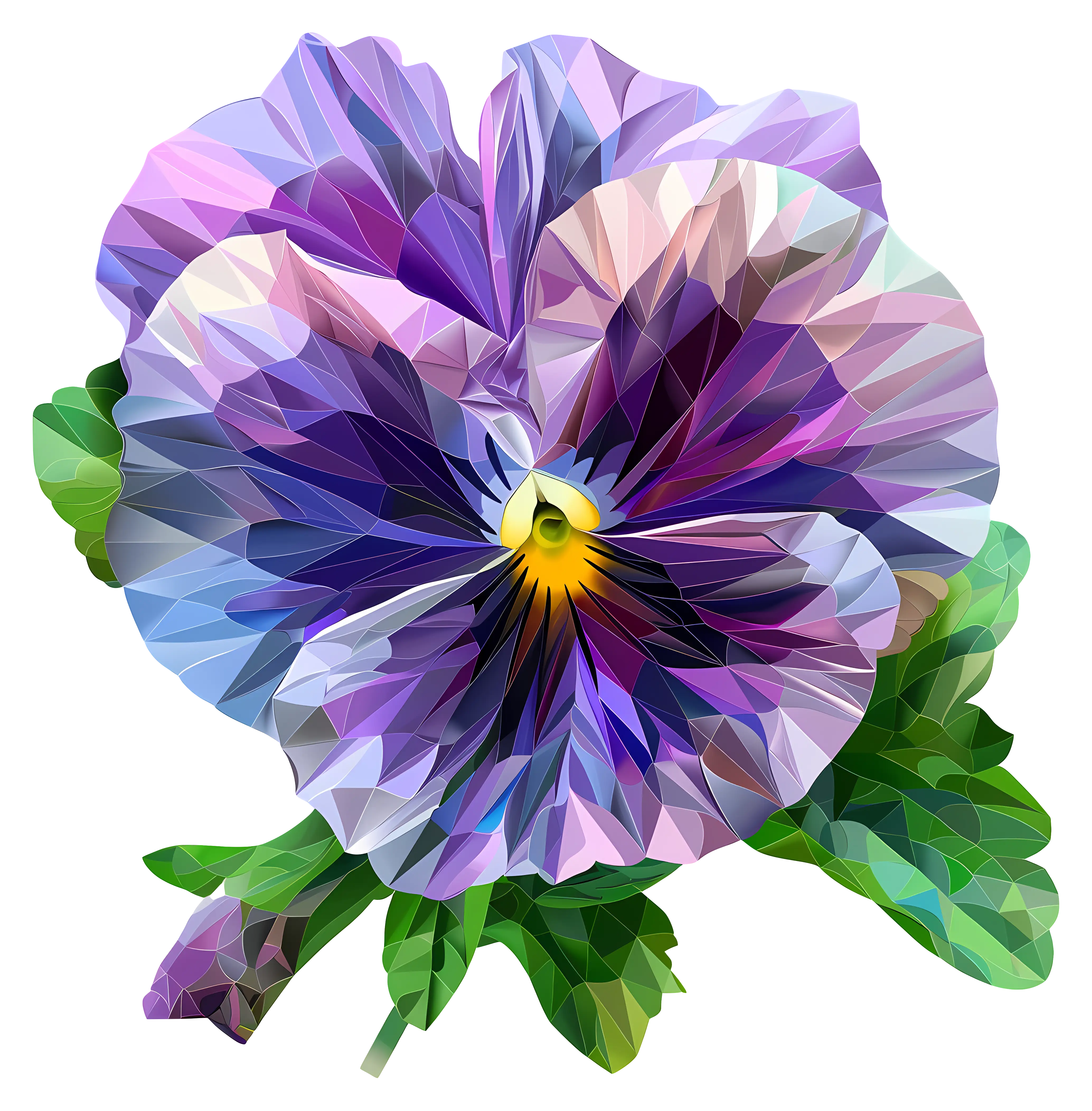 Polygonal Purple Flower Illustration
