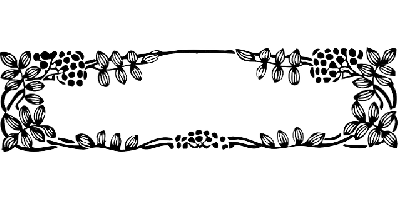 Floral Border Design with Leaf Patterns