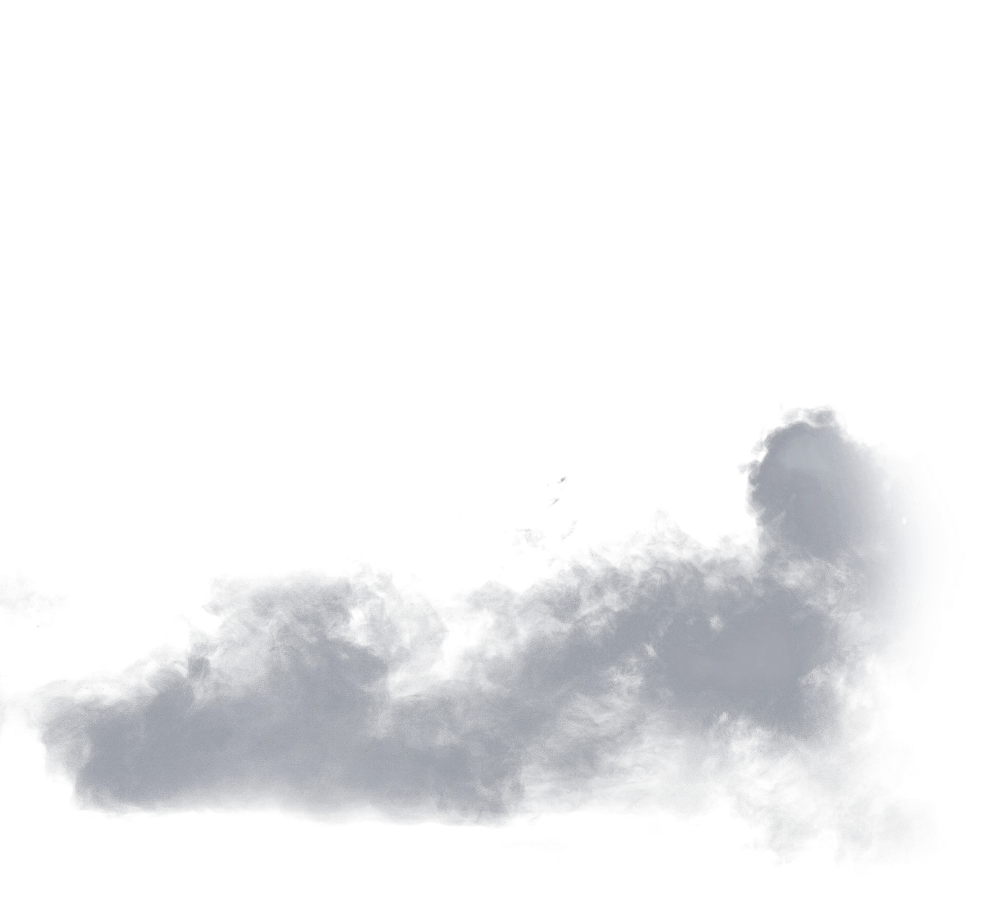 Gray Cloud on Transparent Background