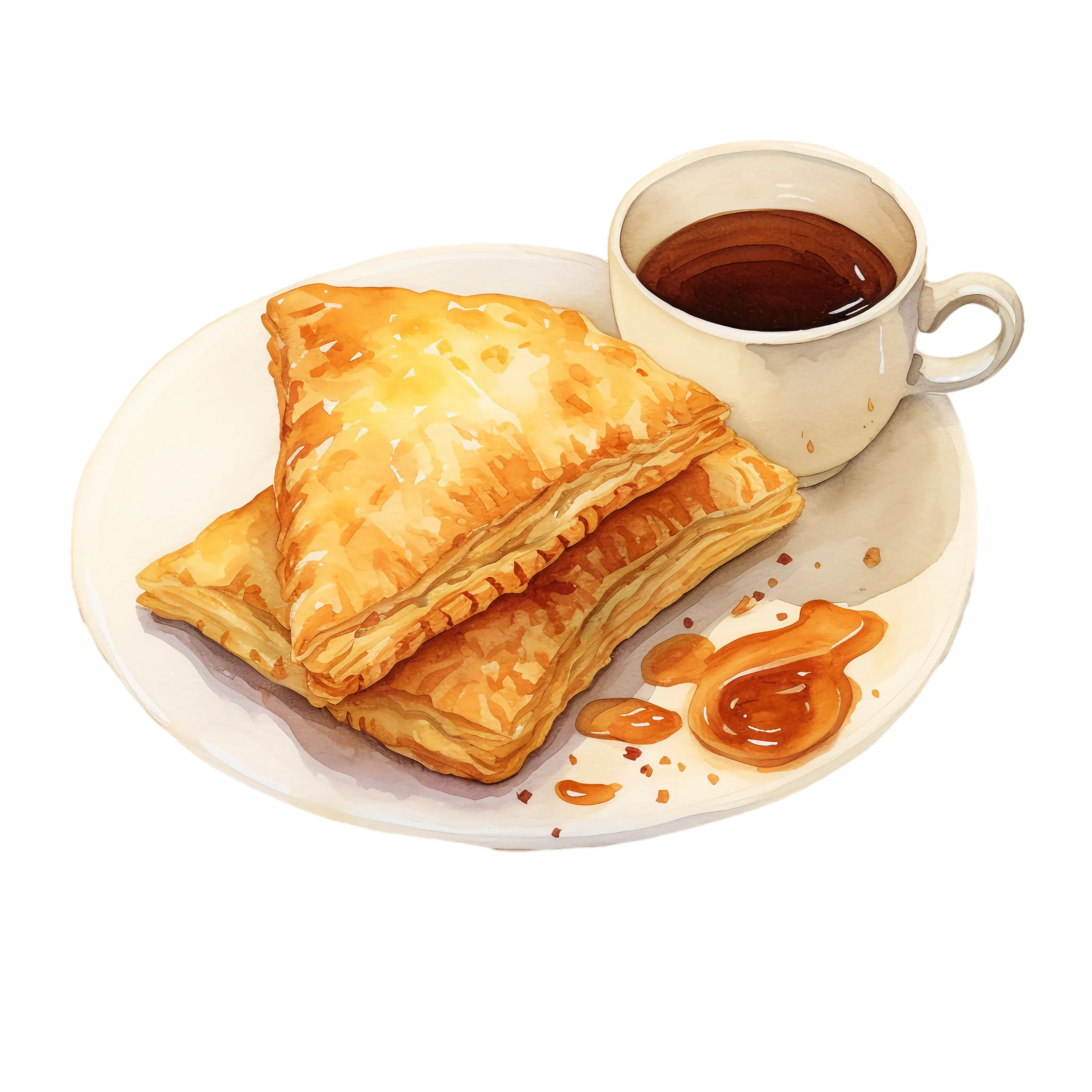 Pastry Plate with Hot Coffee
