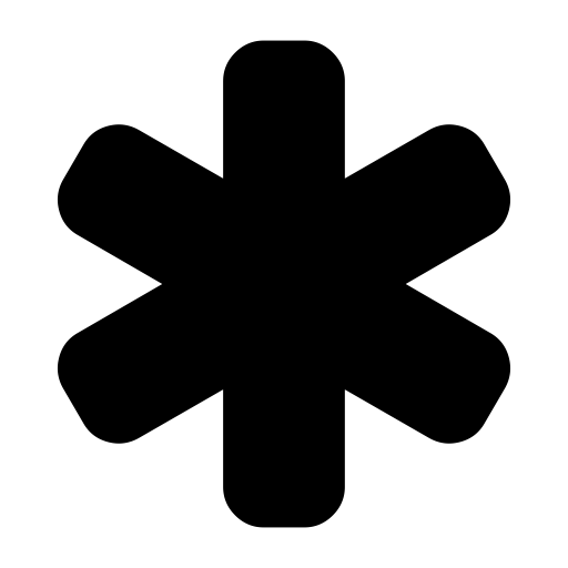 Black Asterisk Icon for Notation