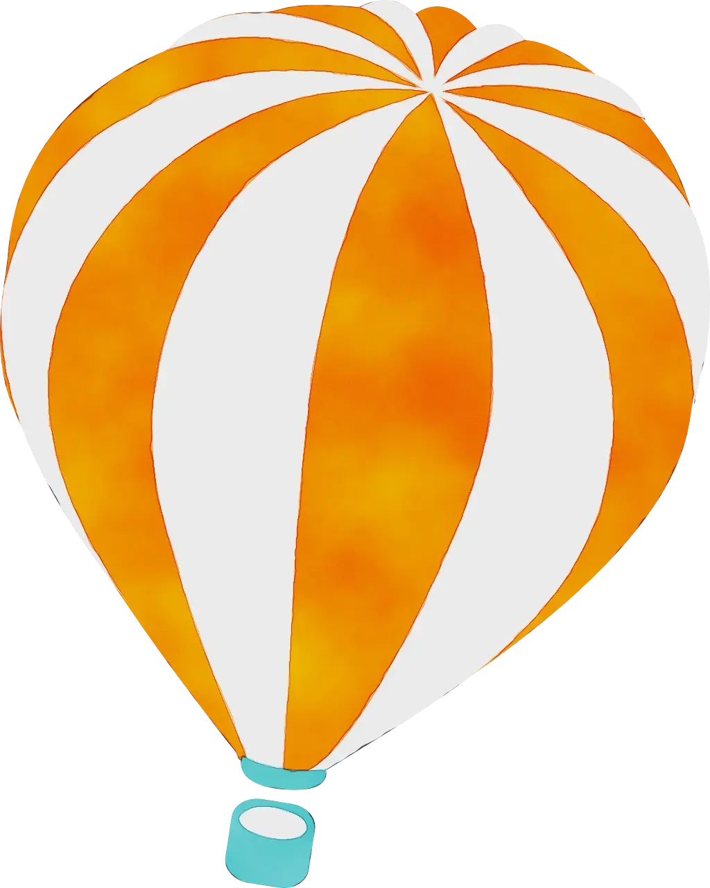 Orange and White Striped Hot Air Balloon