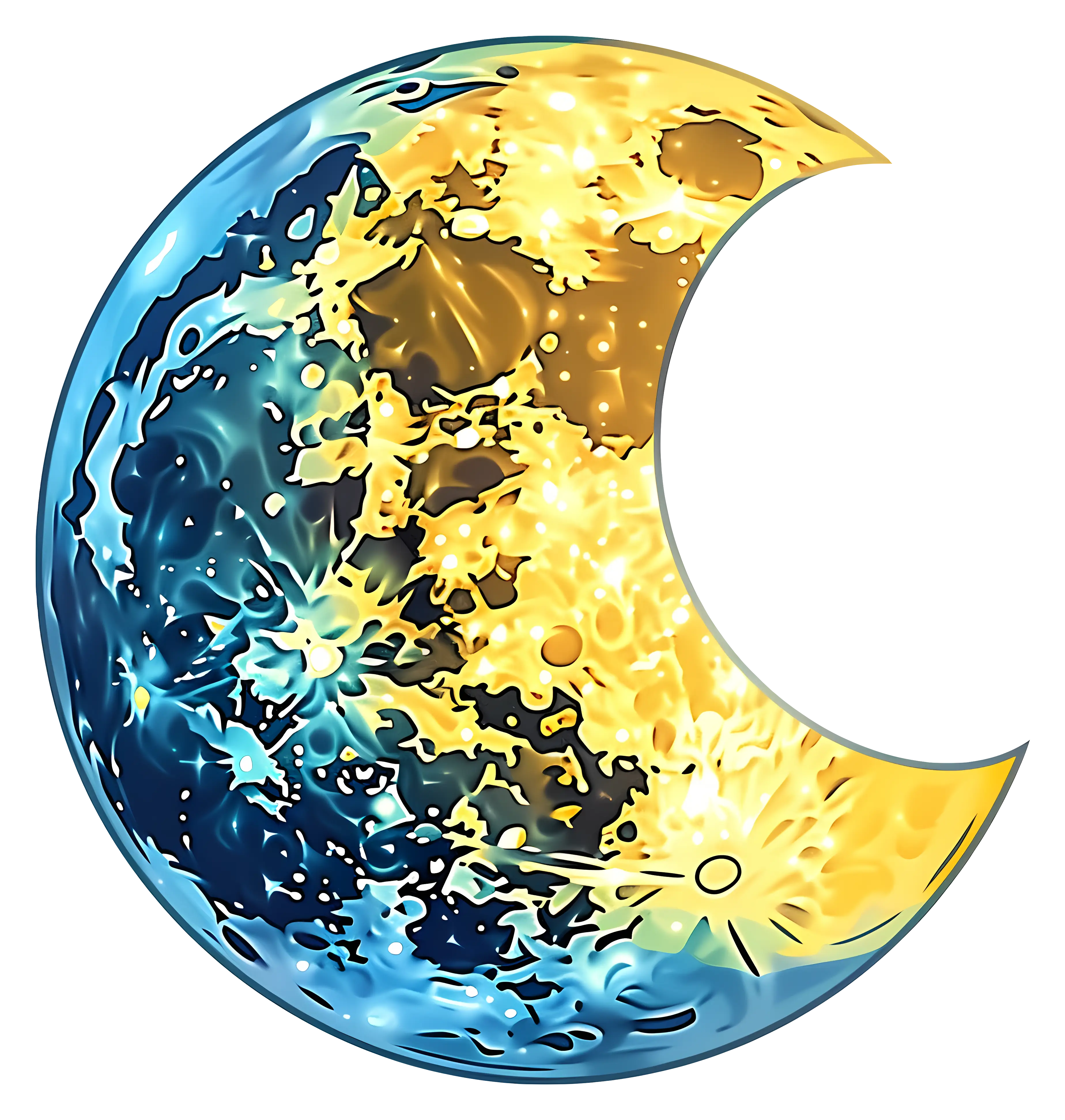 Colorful Crescent Moon Illustration