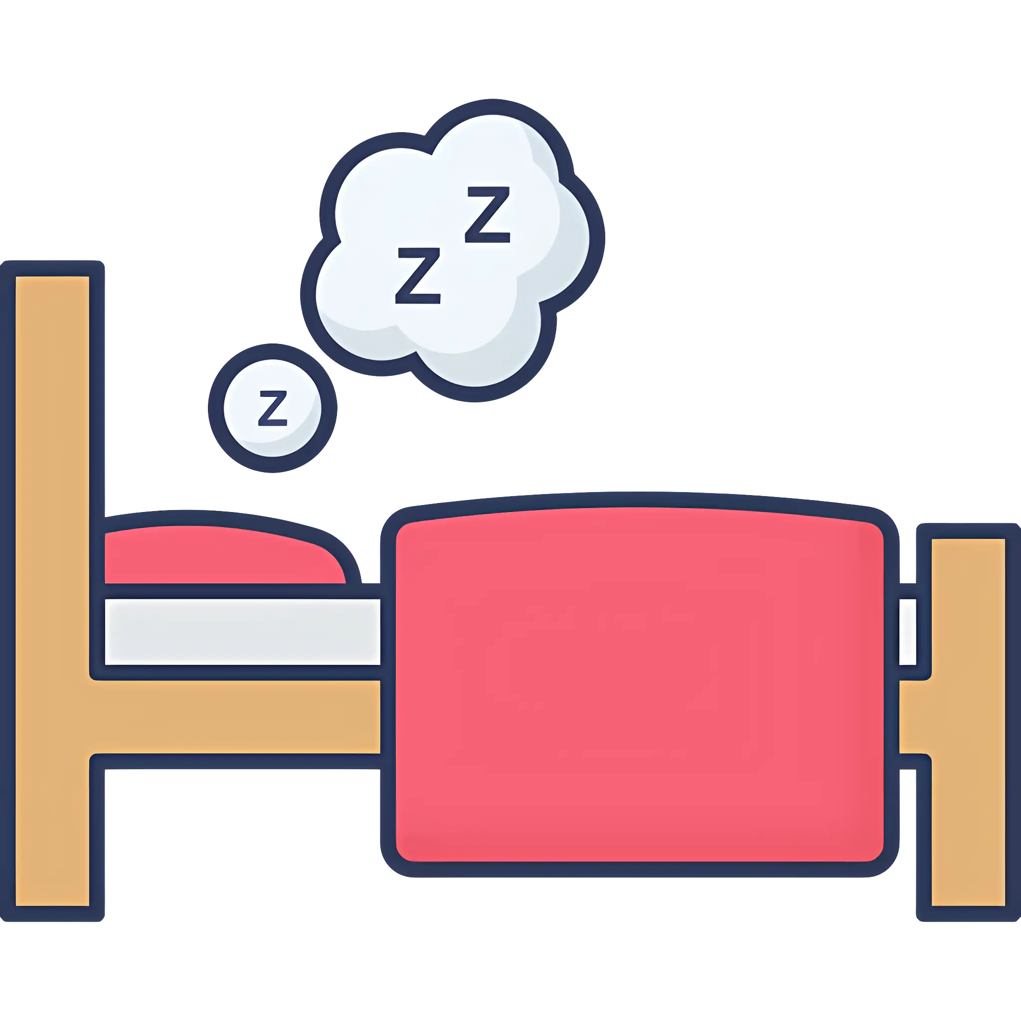 Bed with Sleeping Zzz Symbol
