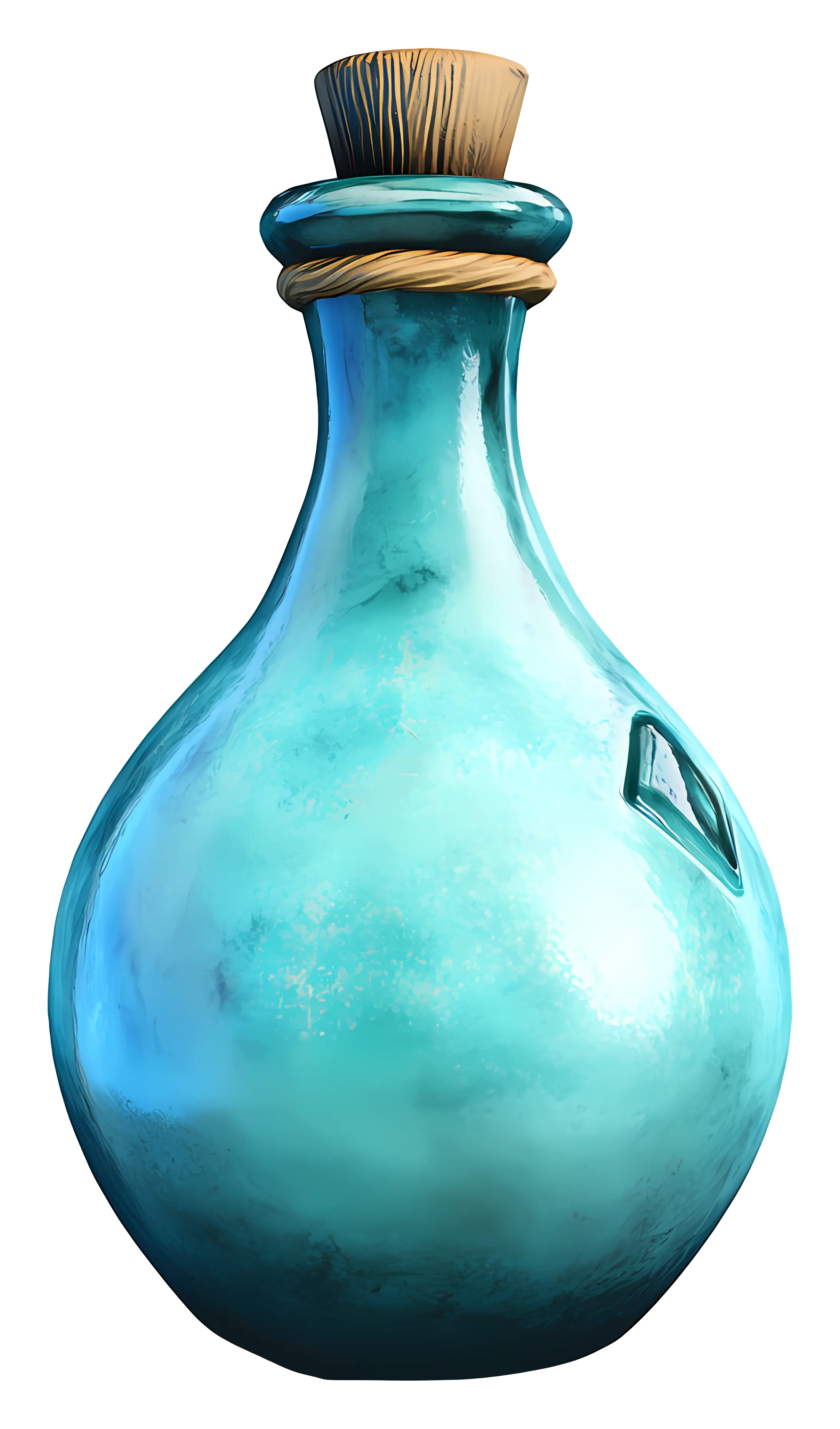 Blue Potion Bottle with Cork