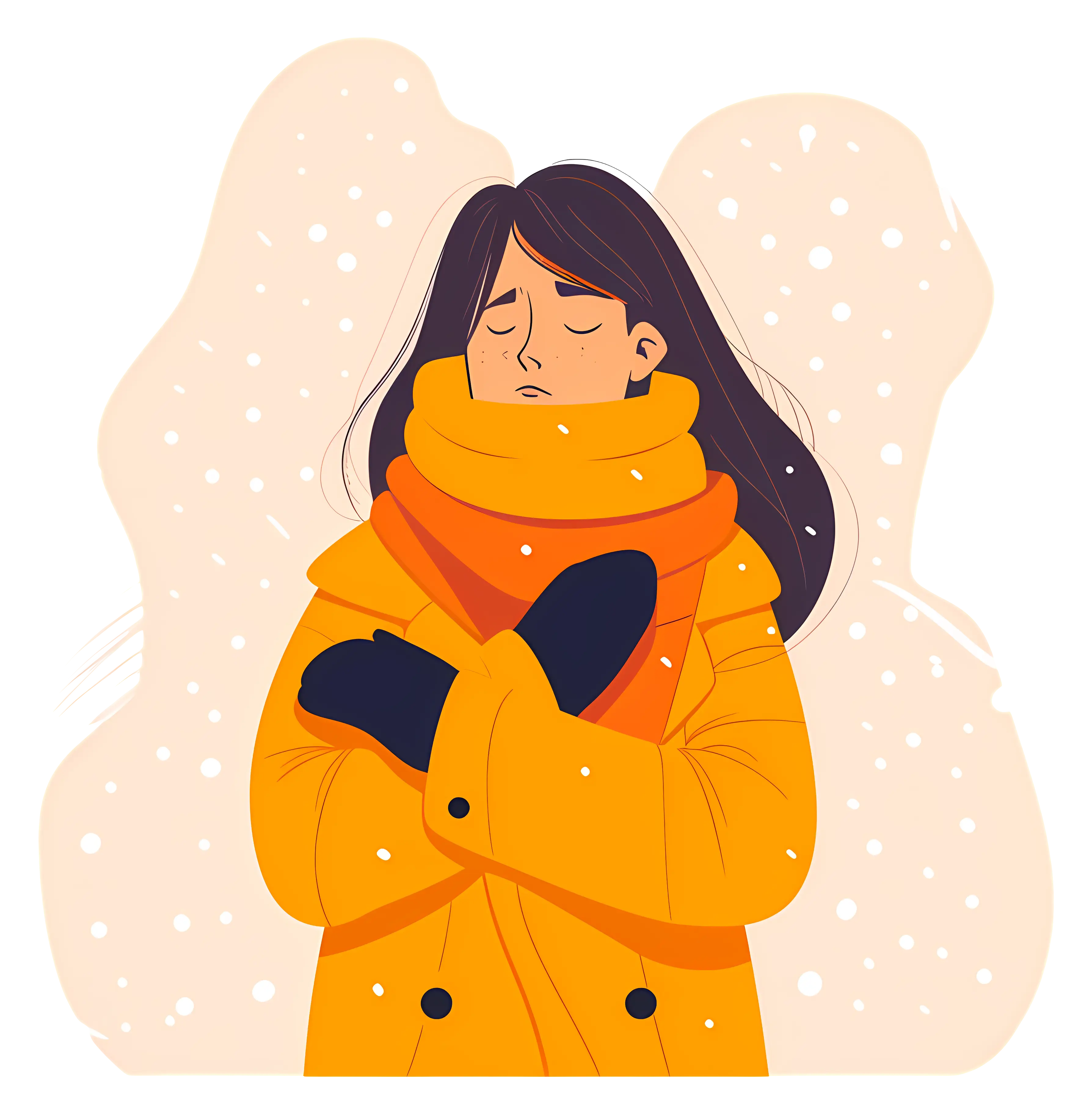 Woman Bundled Up in Winter Clothes