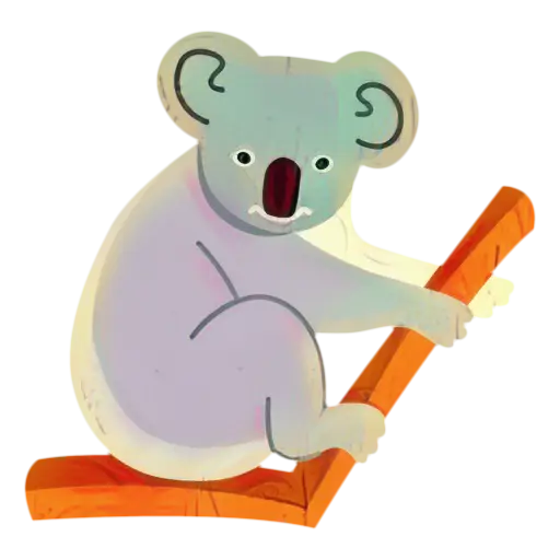 Cartoon Koala Sitting on a Branch