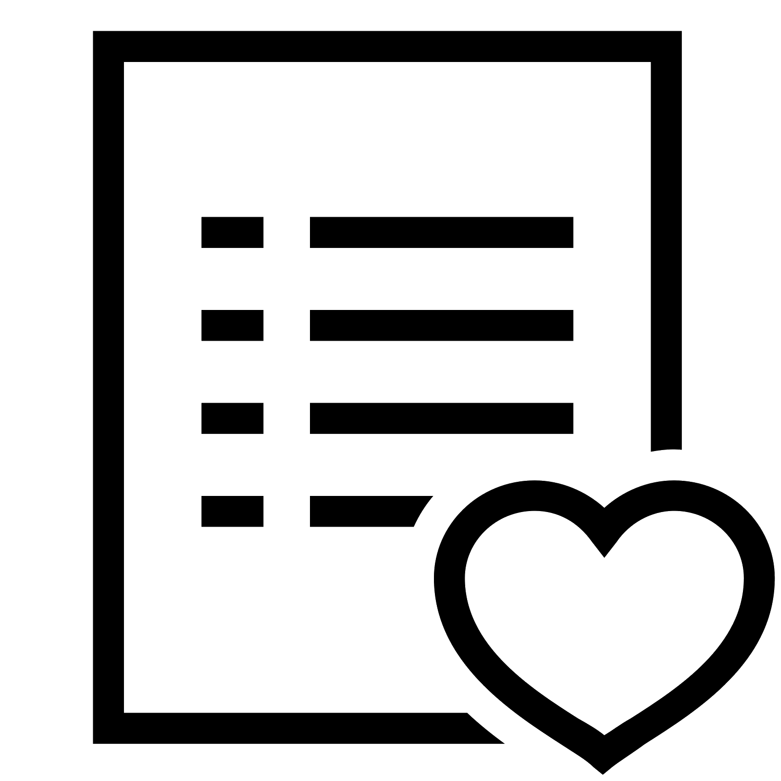 Document Icon with Heart Symbol