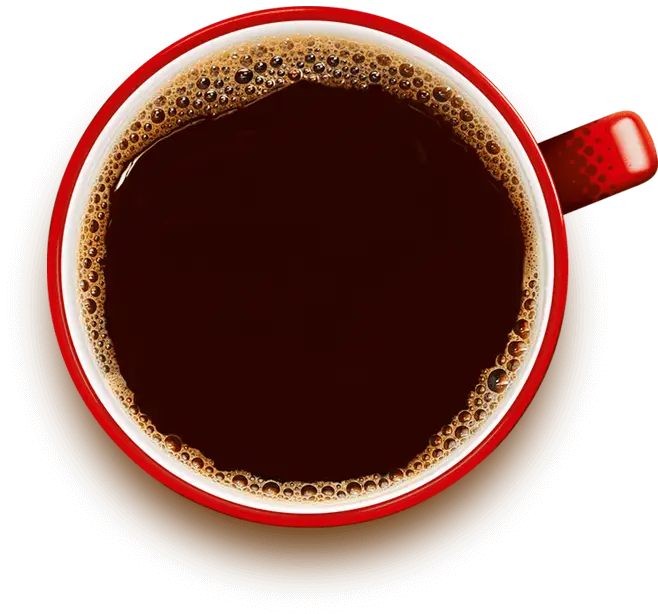 Fresh Black Coffee in a Red Mug