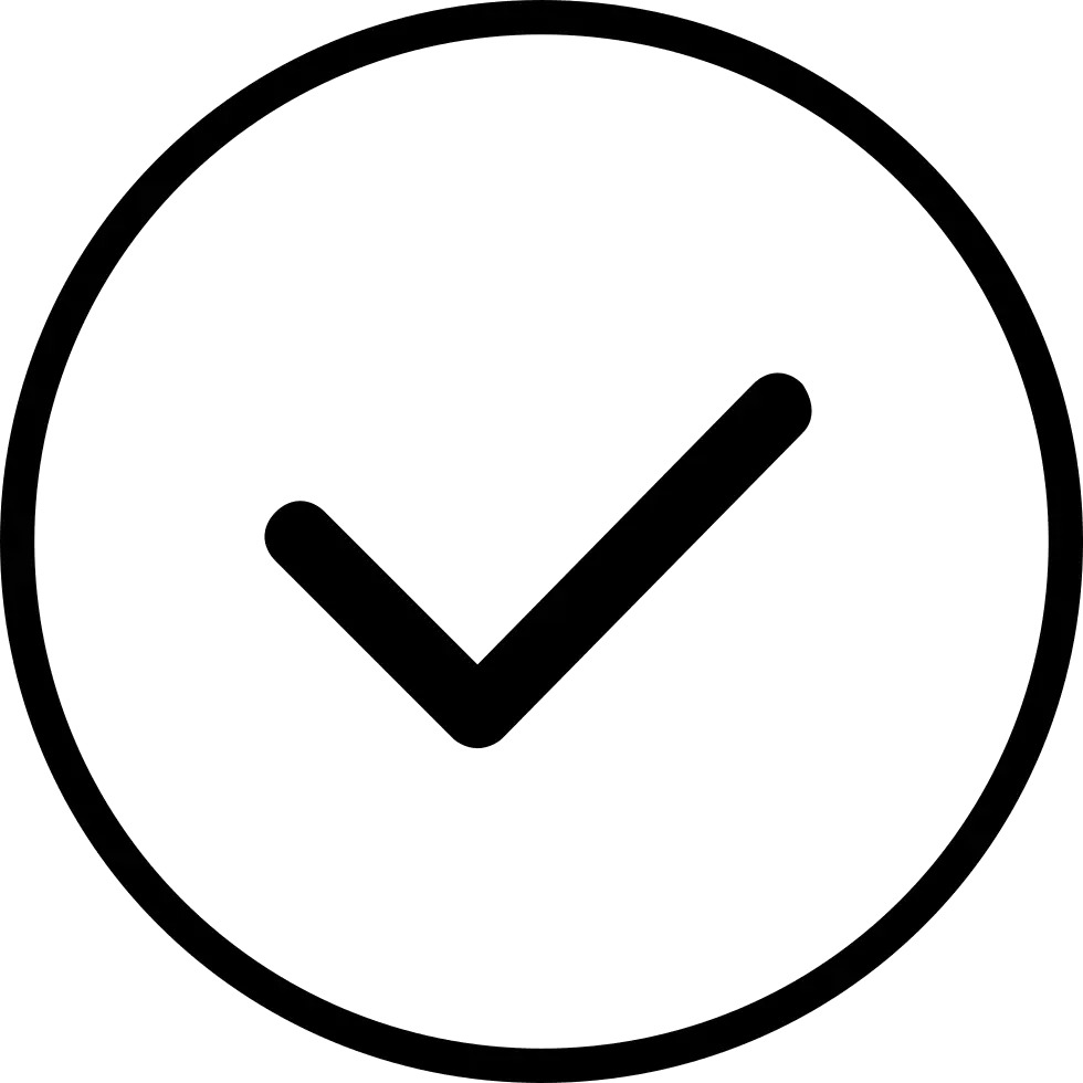 Check Mark Symbol in a Circle Design