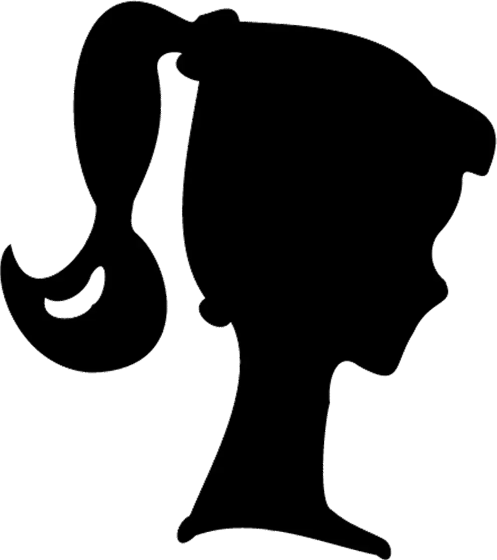 Silhouette of Girl with Ponytail