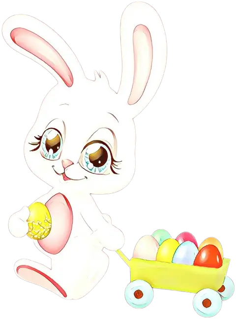 Easter Bunny Pulling Egg Cart