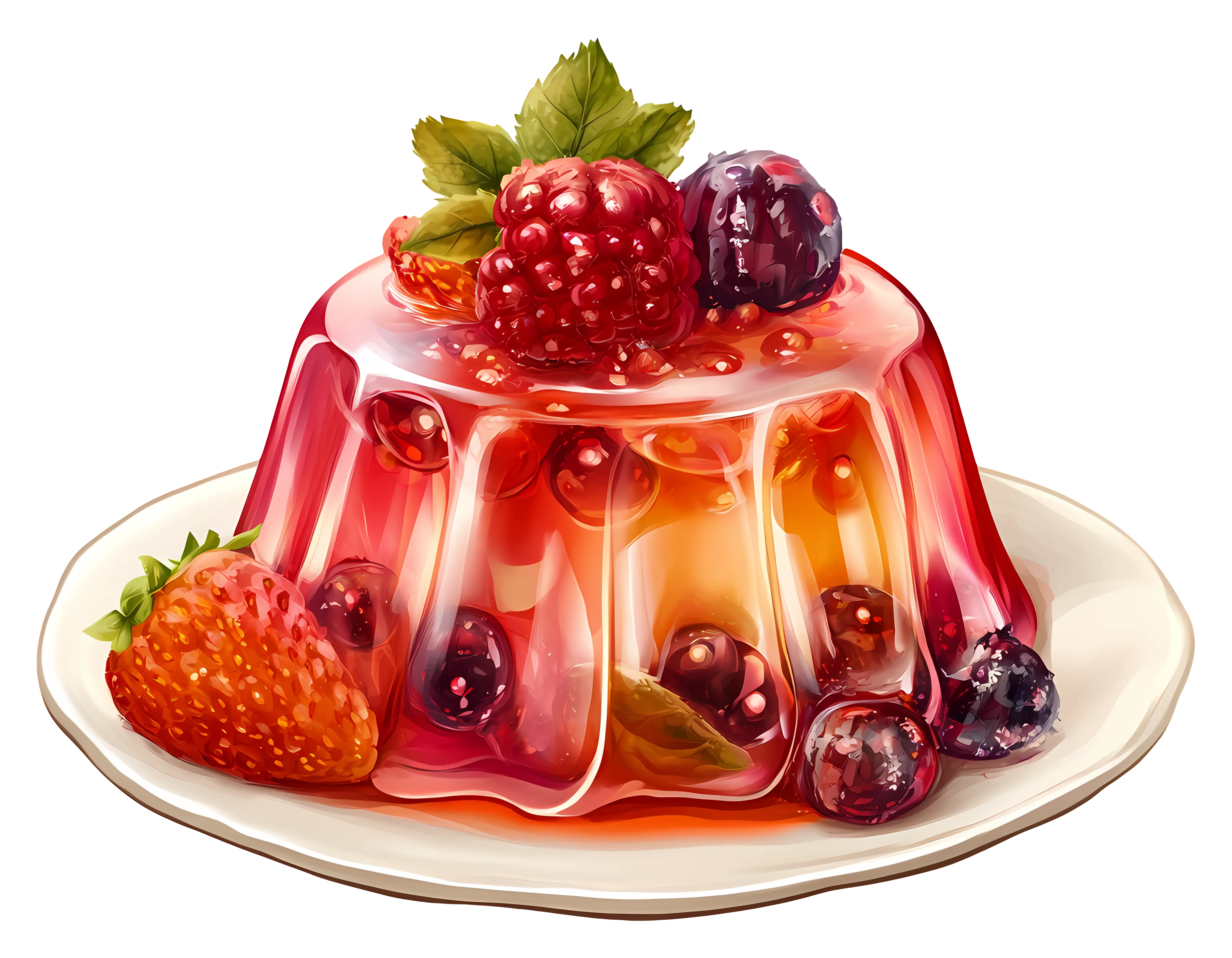 Colorful Fruit Jelly Dessert