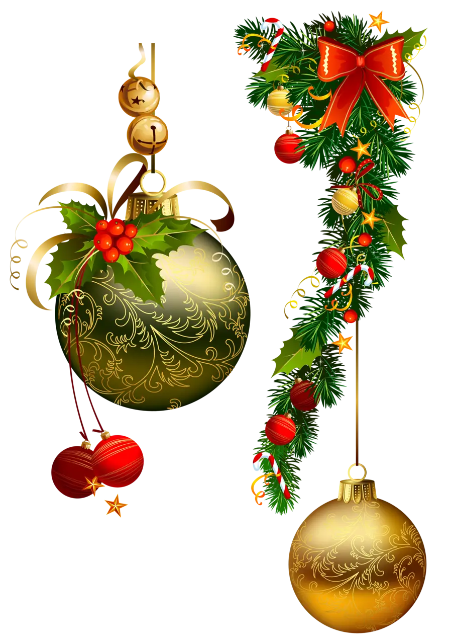 Festive Christmas Ornaments and Garland