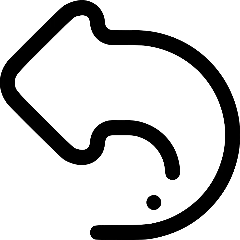 Black Curved Arrow Symbol