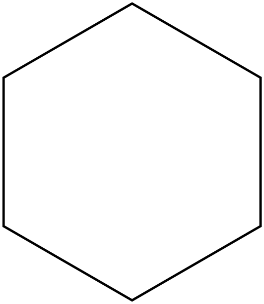 Hexagon Outline on Transparent Background