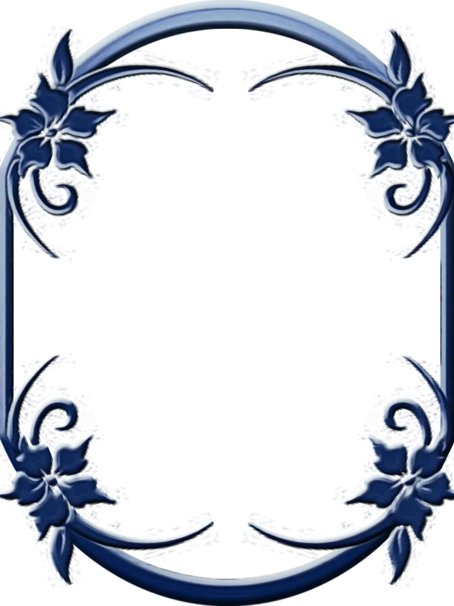 Decorative Blue Floral Frame