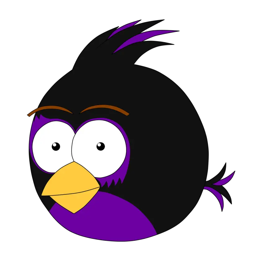 Black and Purple Angry Bird