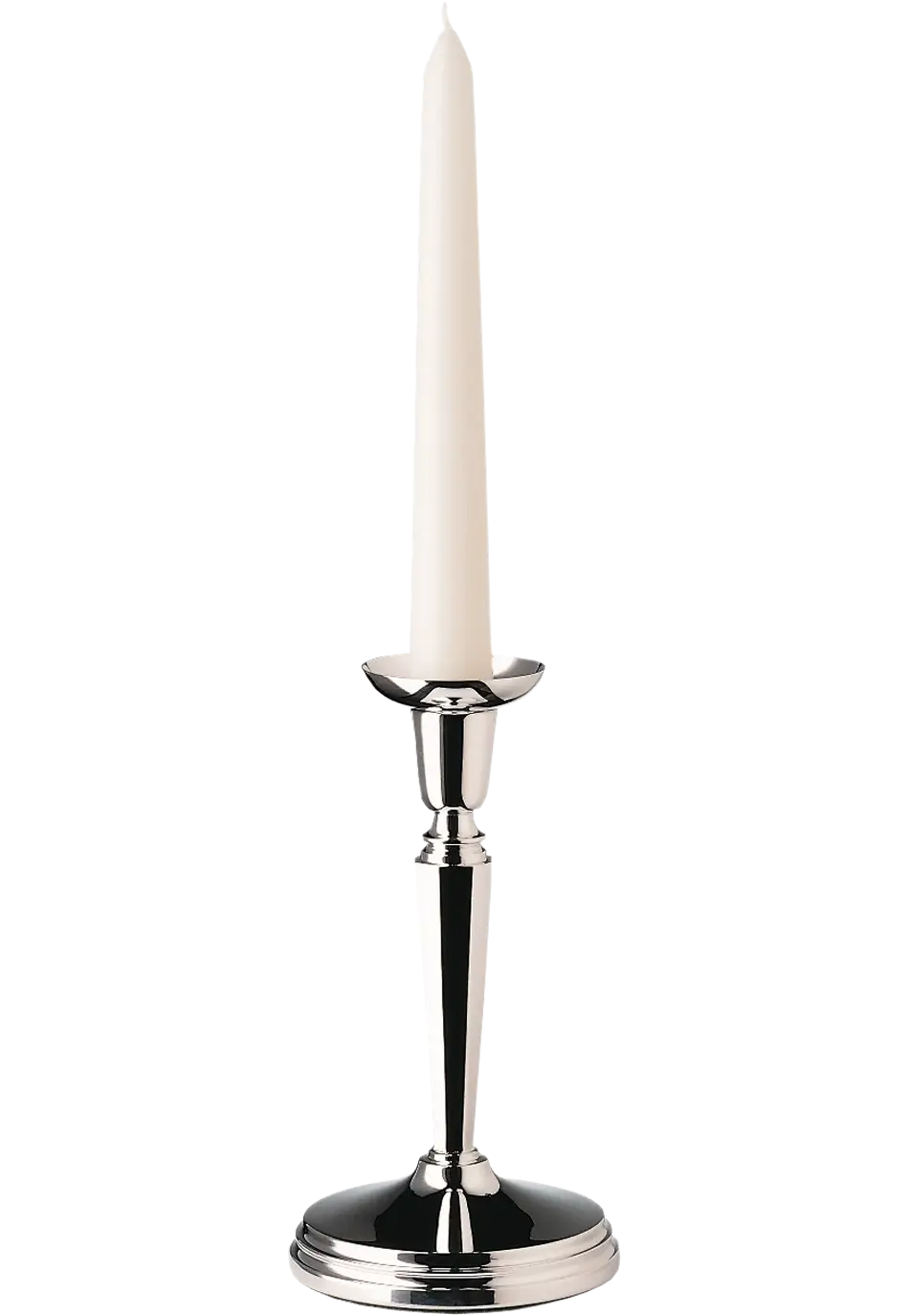Elegant White Candle in Metal Holder