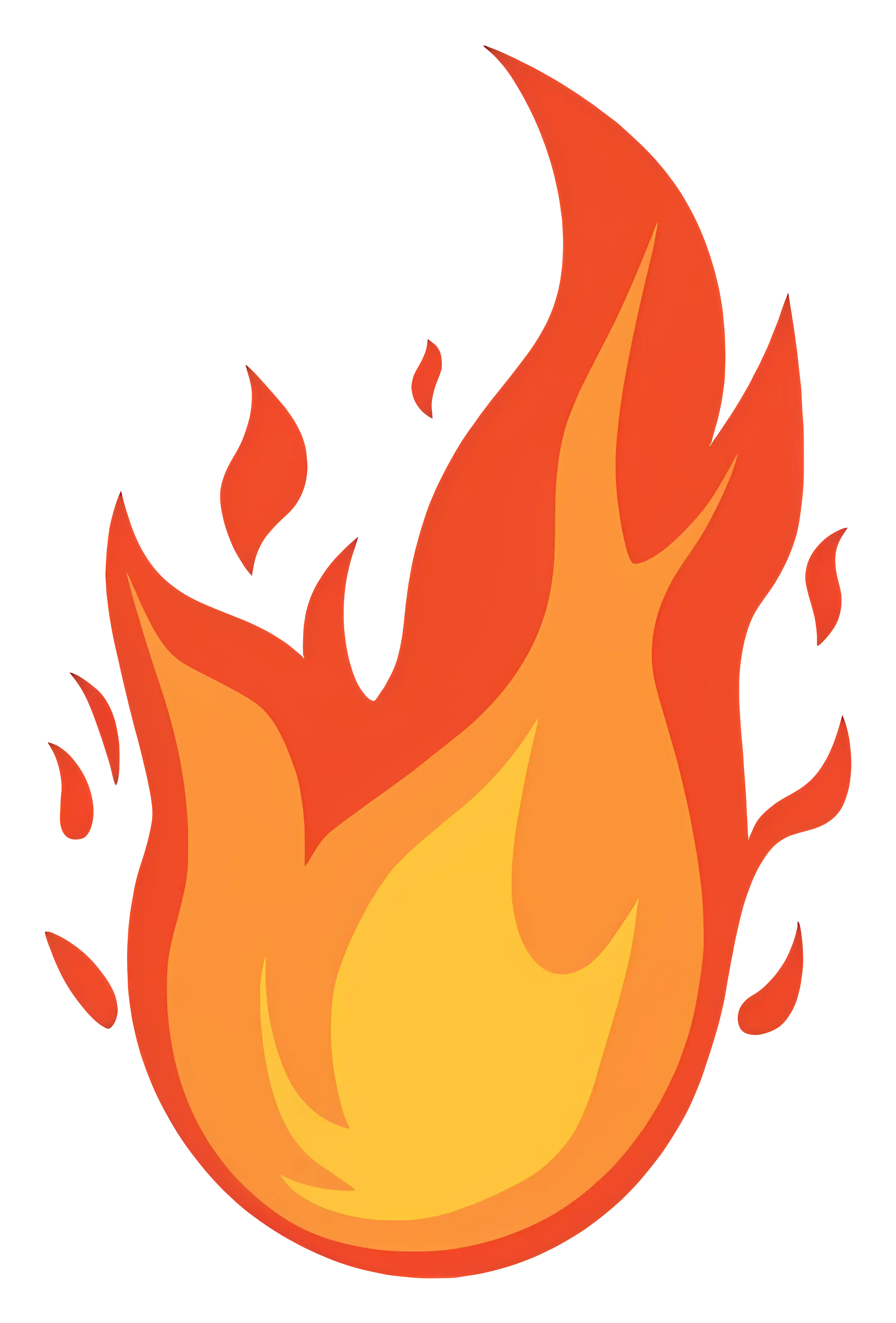 Bright Flame Illustration in Graphic Style