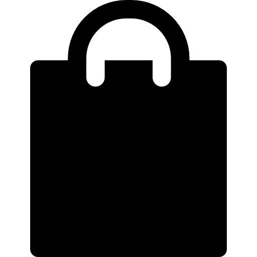 Black Shopping Bag Icon for Retail and Commerce