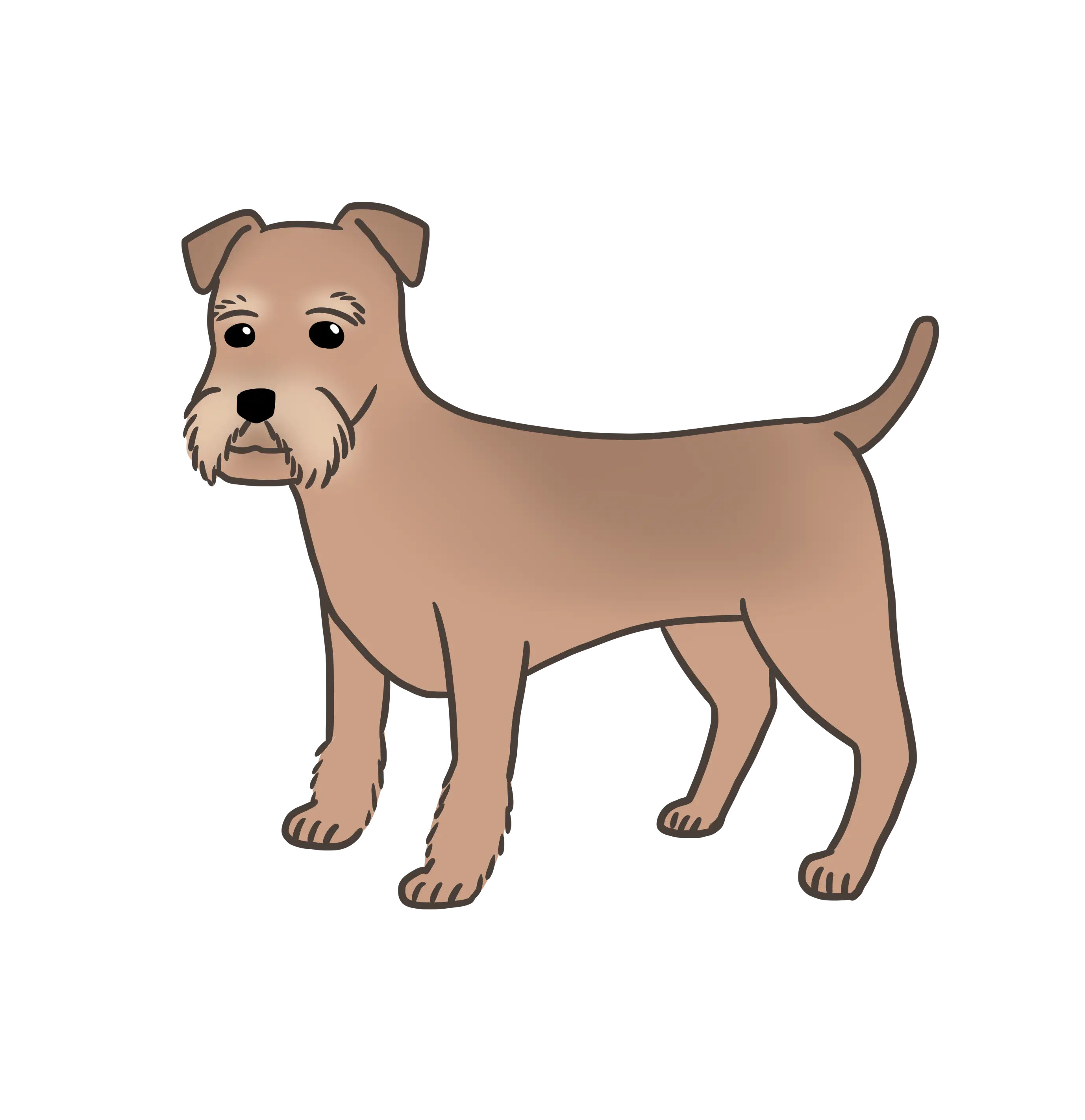 Brown Cartoon Dog Illustration