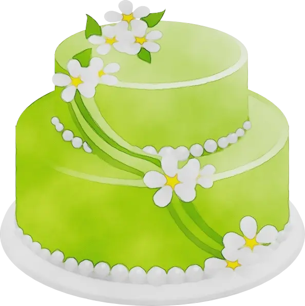 Beautiful Green Cake with Floral Decorations