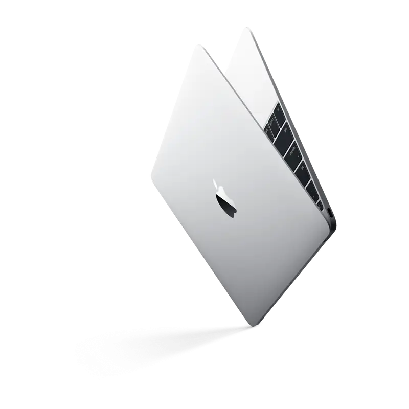 Silver Laptop Floating Against Transparent Background