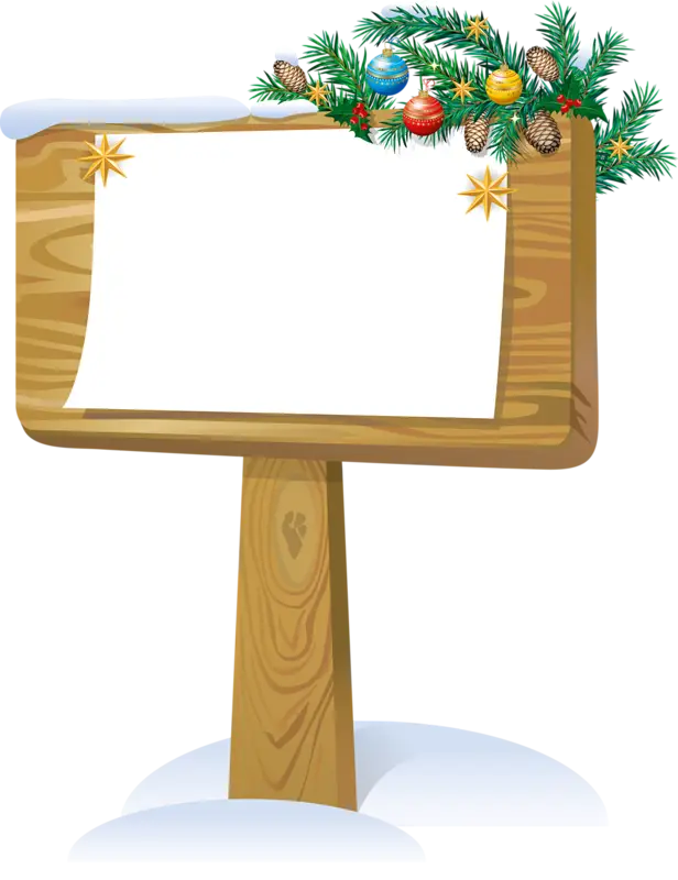 Decorated Wooden Sign for Christmas