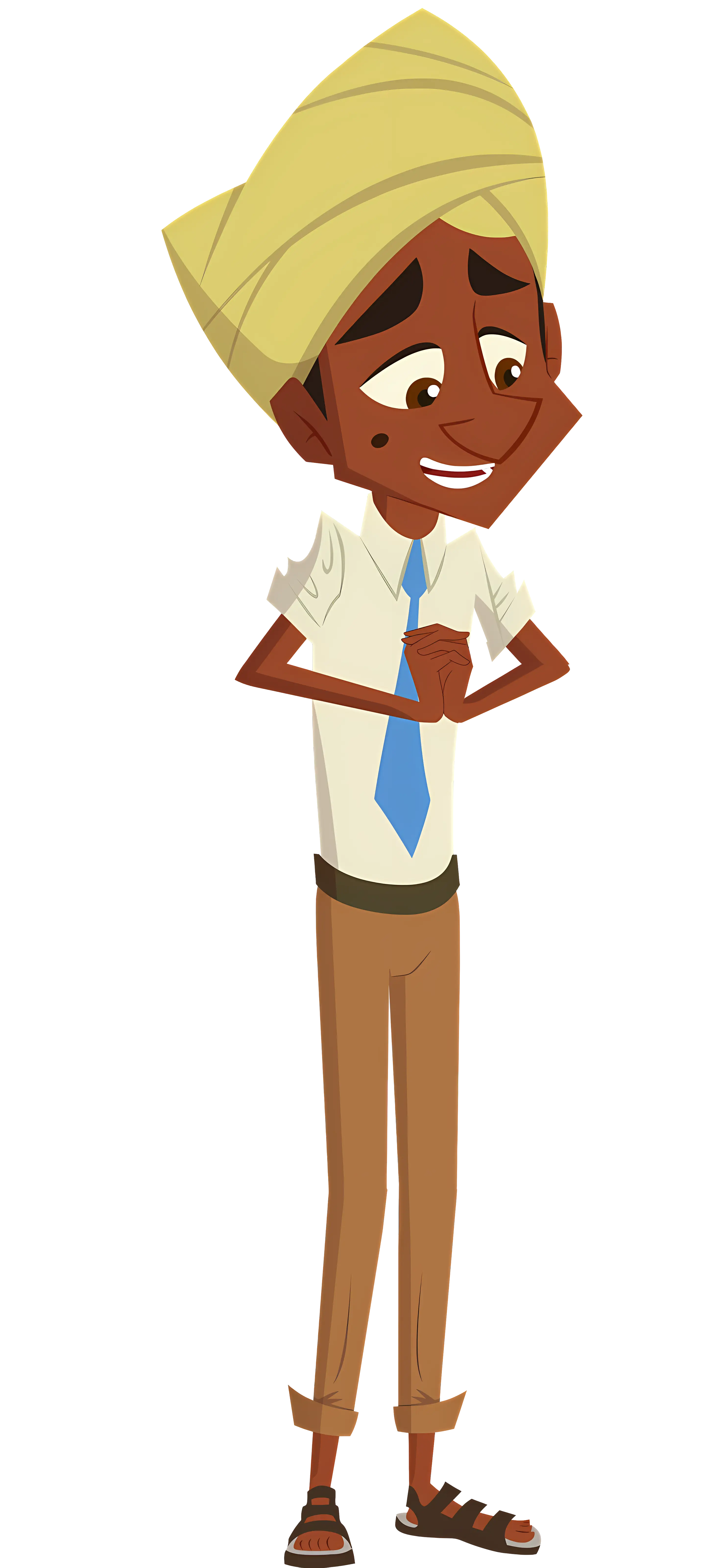 Cartoon Man in Turban with a Smile