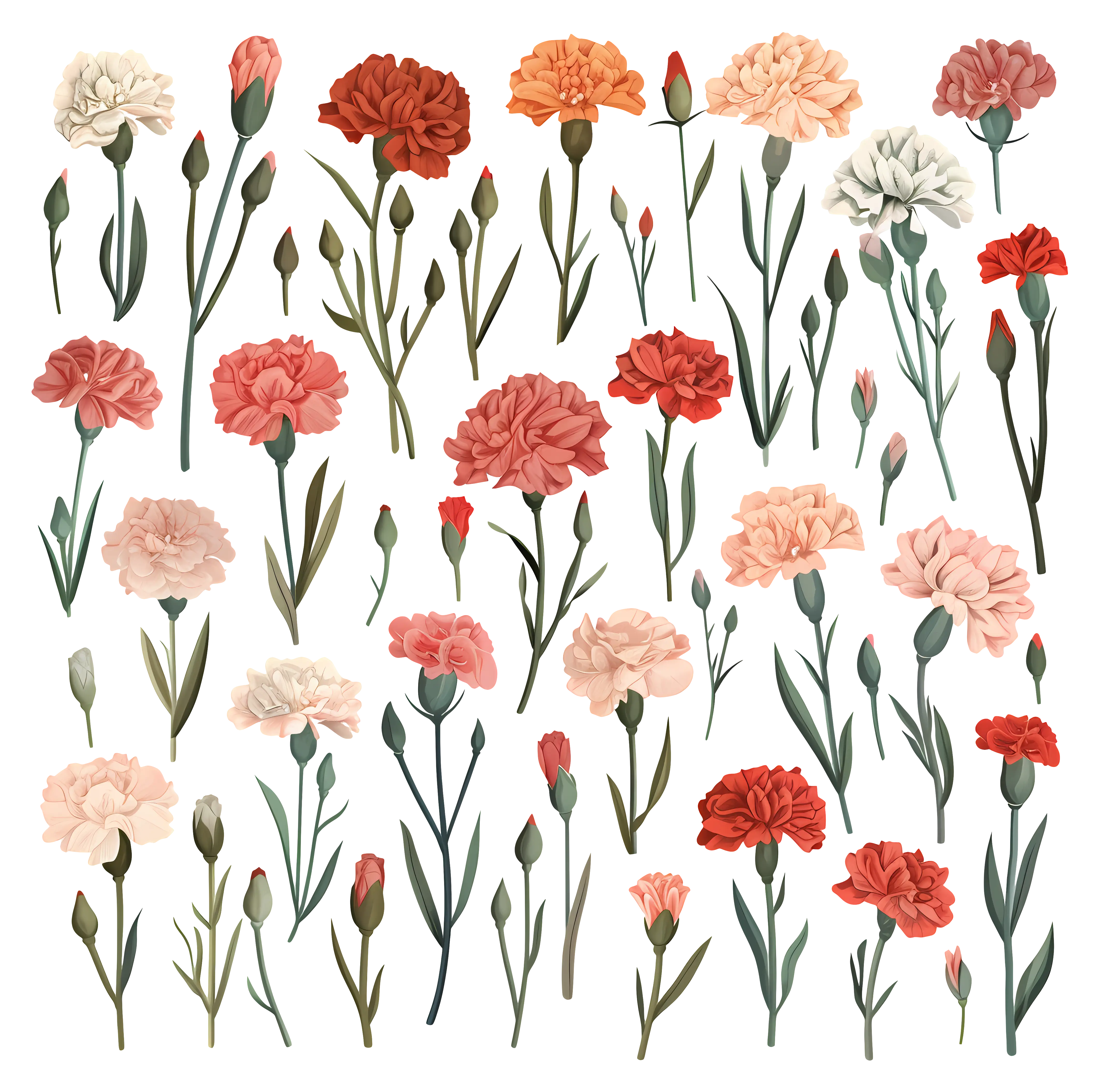 Colorful Carnation Flowers