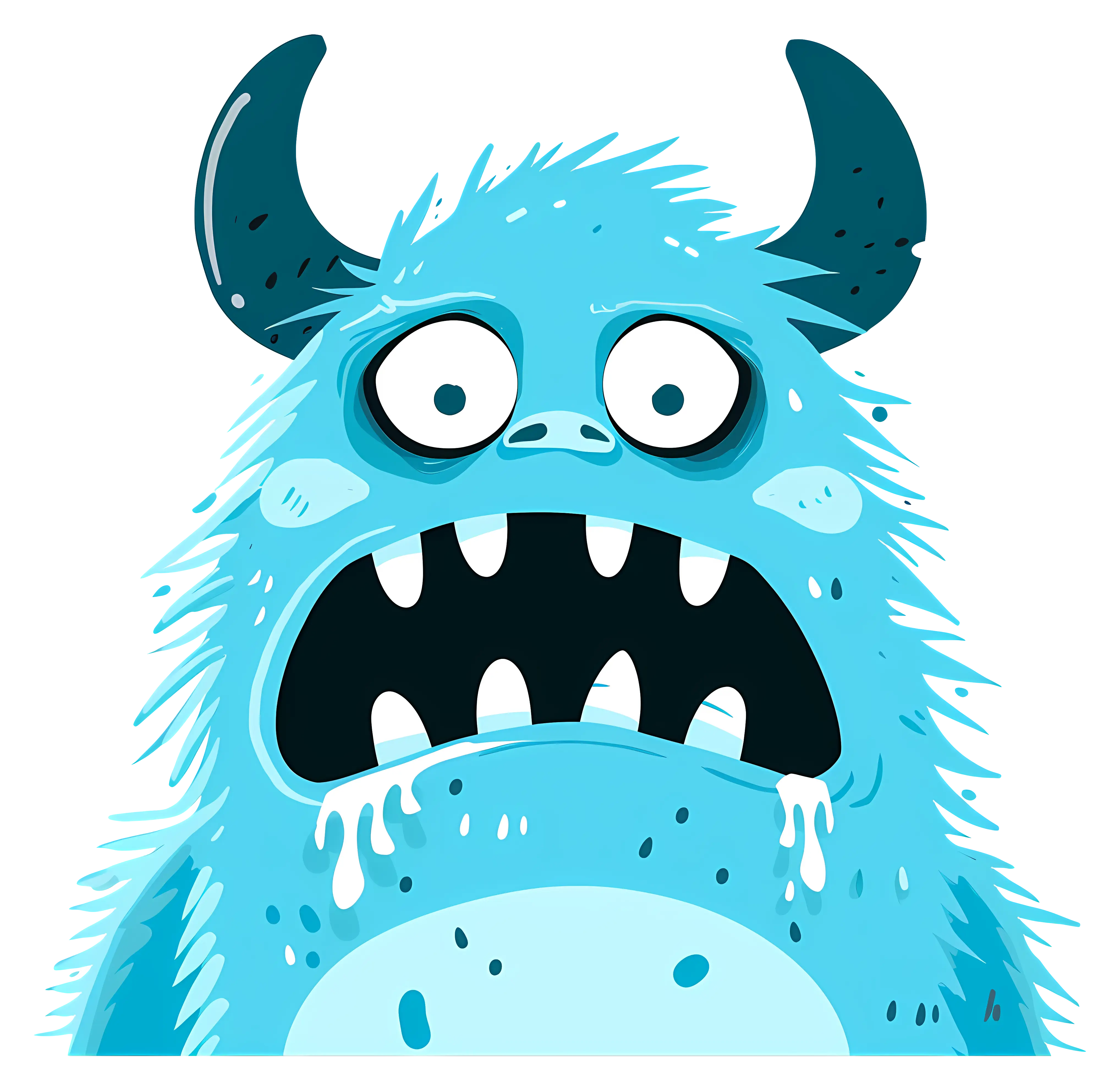 Scared Blue Monster Cartoon
