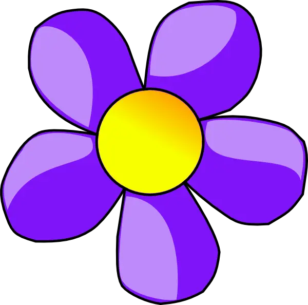 Cartoon Purple Flower Illustration