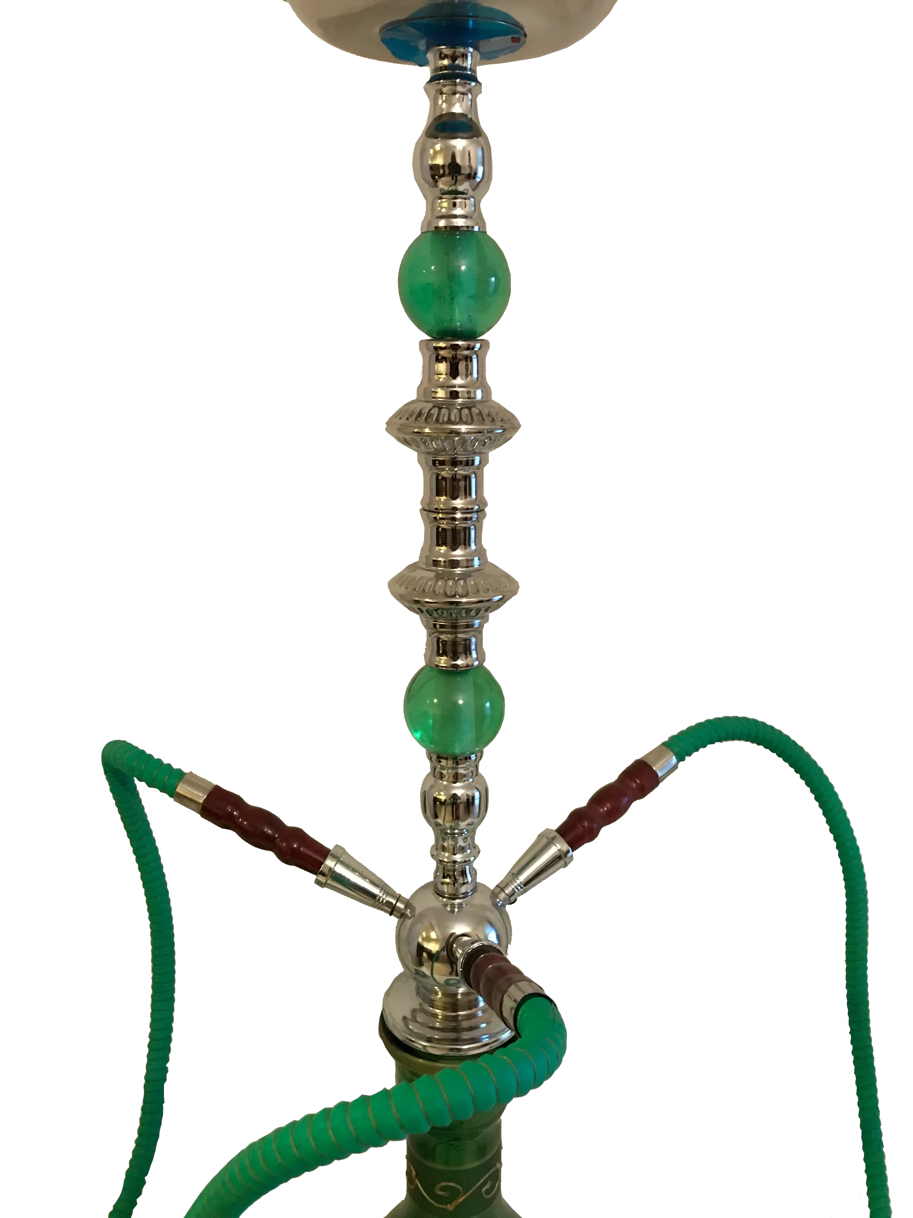 Traditional Hookah Pipe with Green Hoses