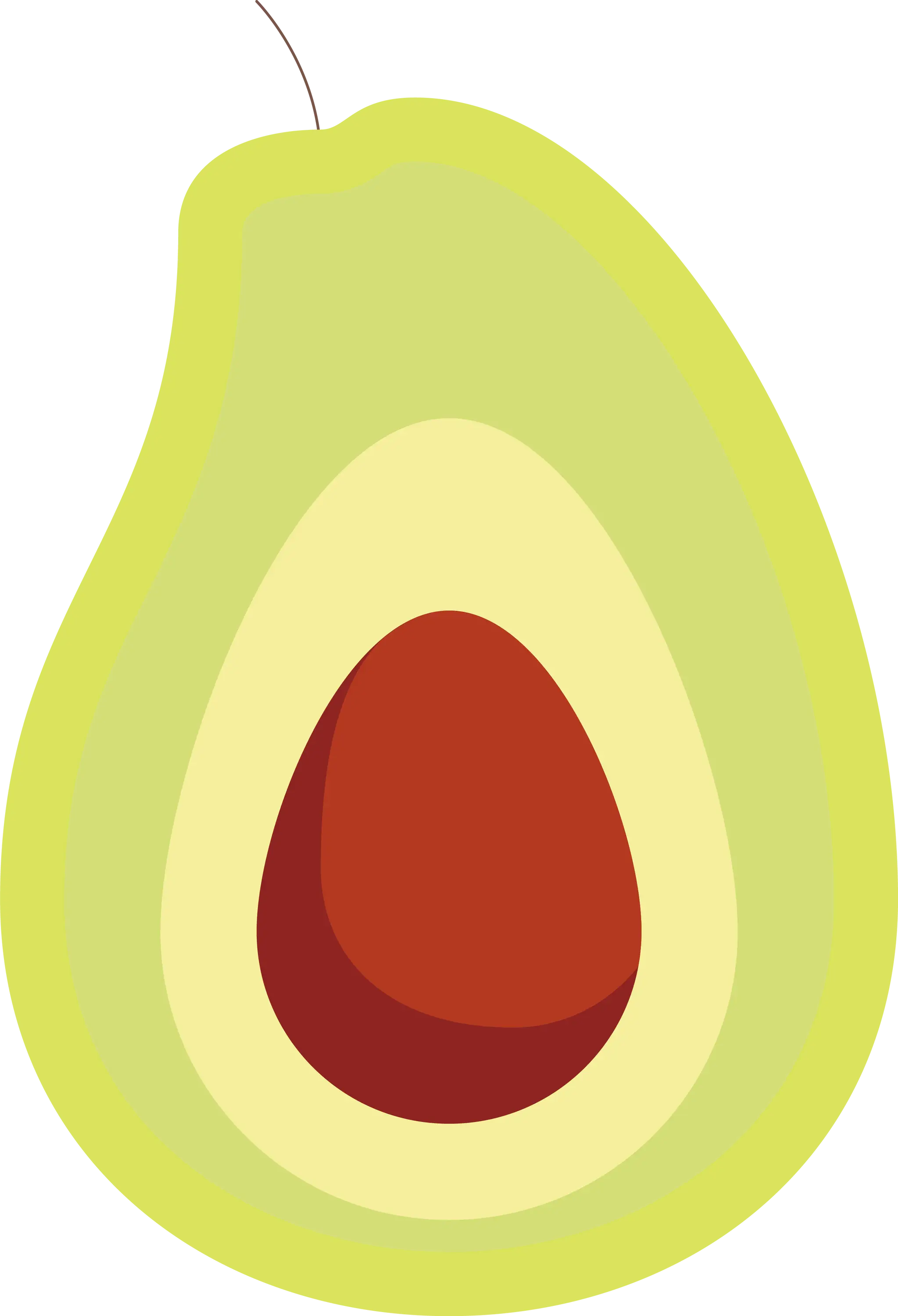Cute Avocado Slice Illustration