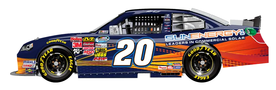 Sleek Blue and Orange Race Car Design