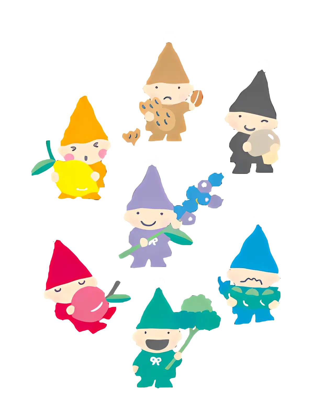 Colorful Gnomes with Various Items