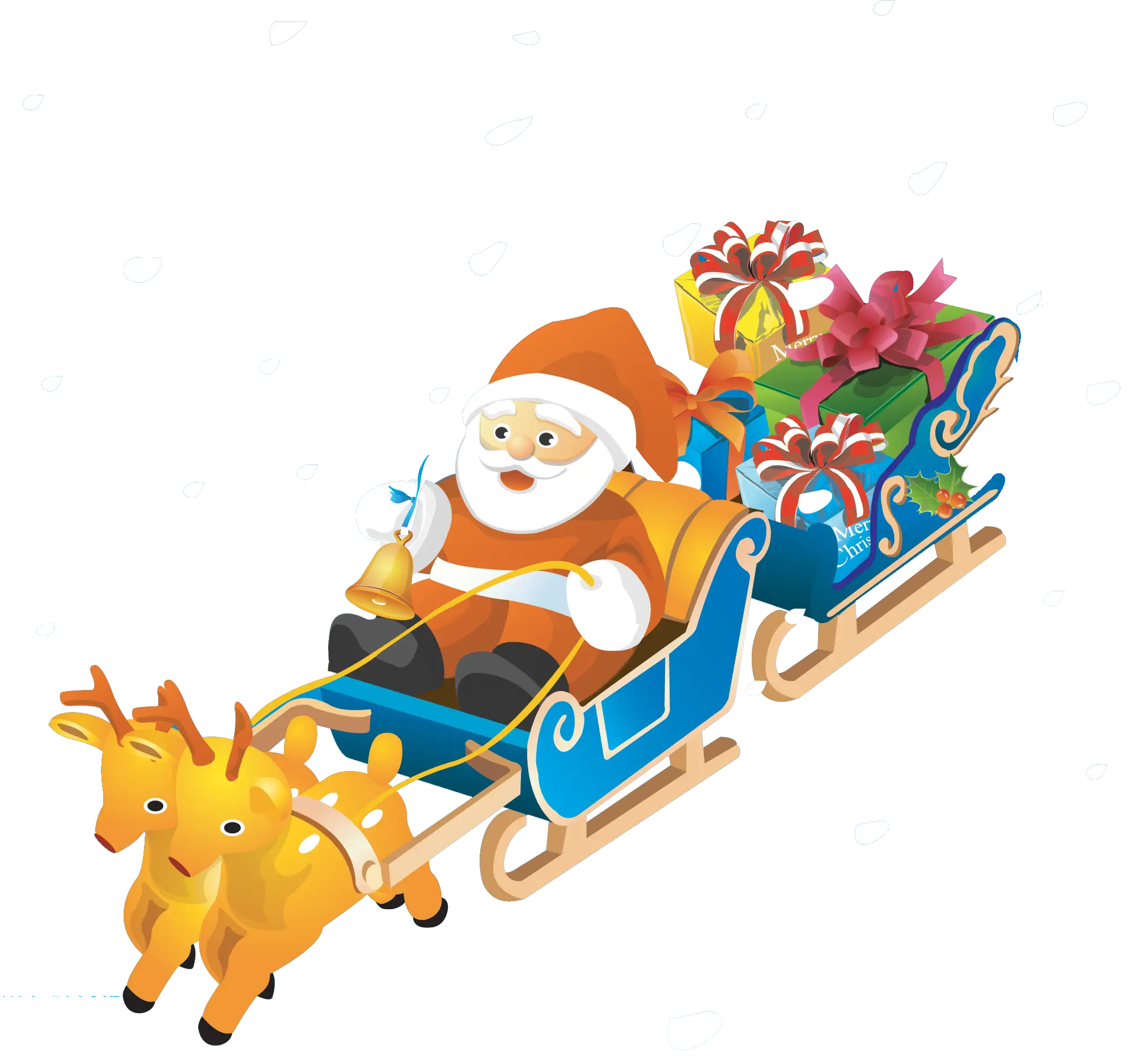 Santa Claus with Sleigh and Gifts for Christmas