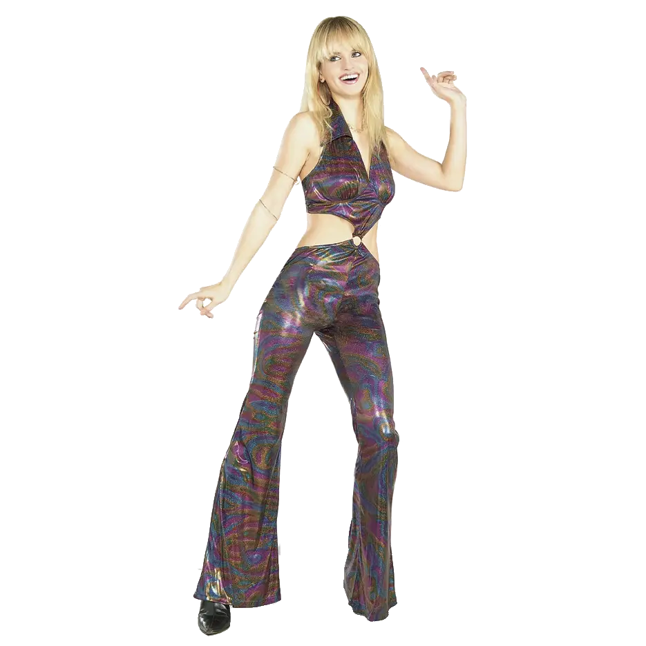 Woman in Retro Disco Outfit