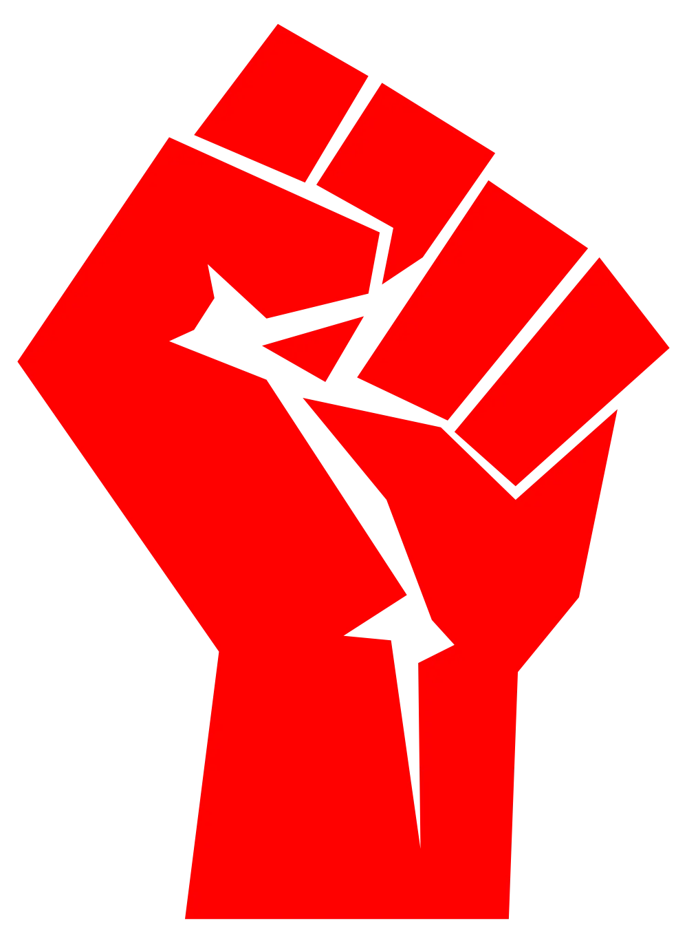 Revolutionary Red Clenched Fist Symbol