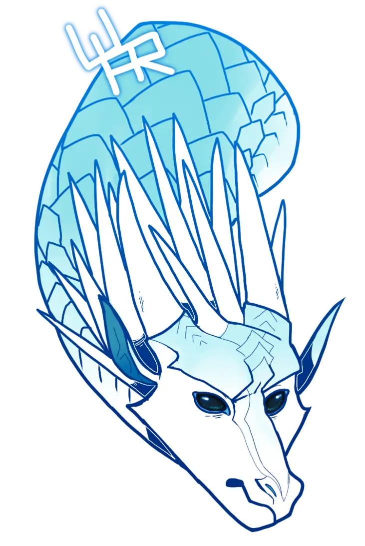 Blue Ice Dragon with Spikes