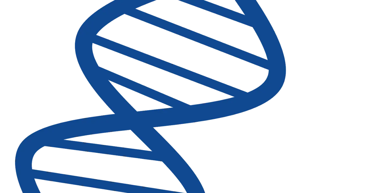 Blue DNA Strand Symbol for Scientific Themes