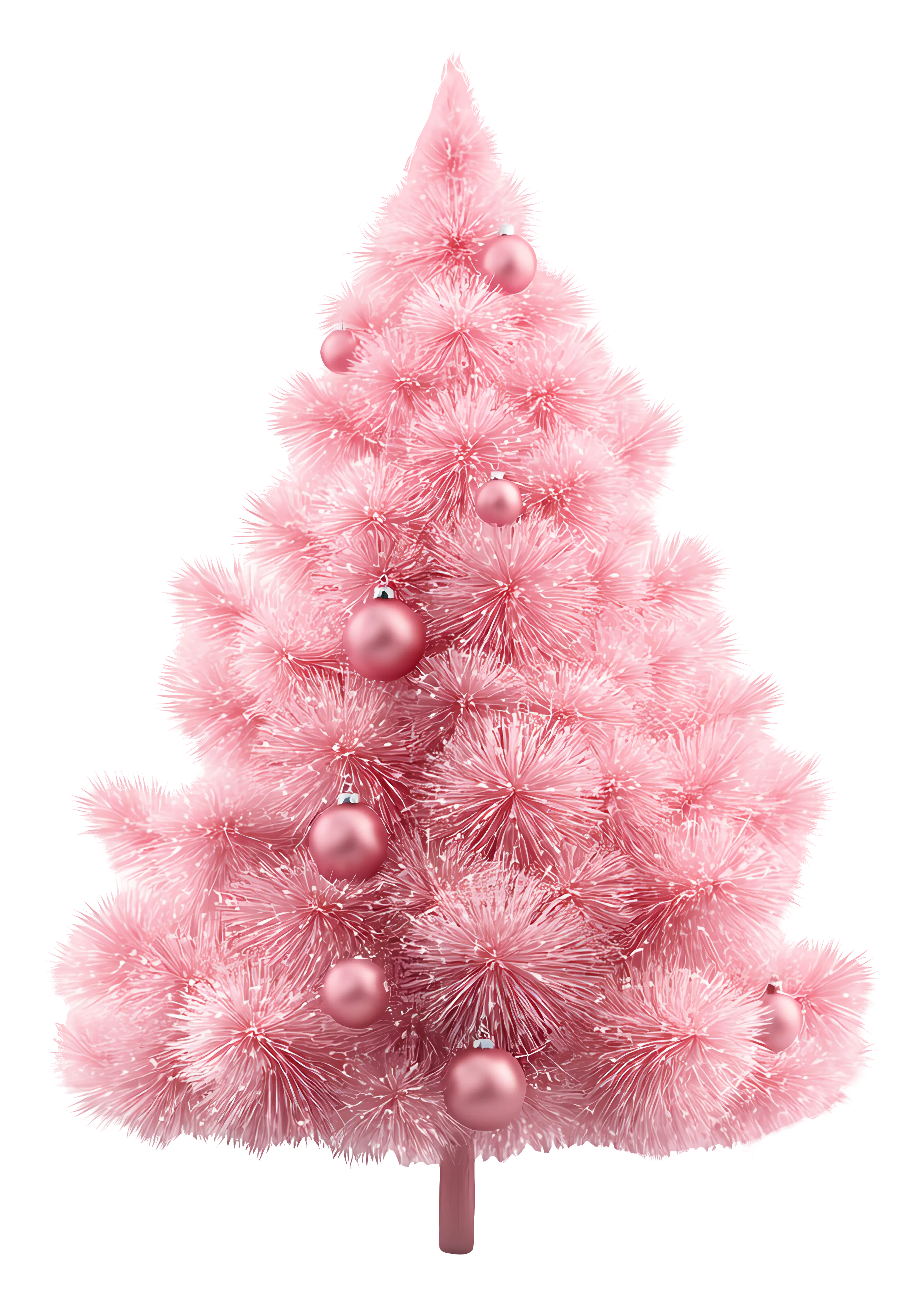 Pink Christmas Tree with Ornaments