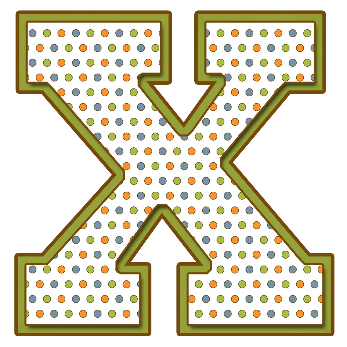 Decorative Polka Dot Letter X
