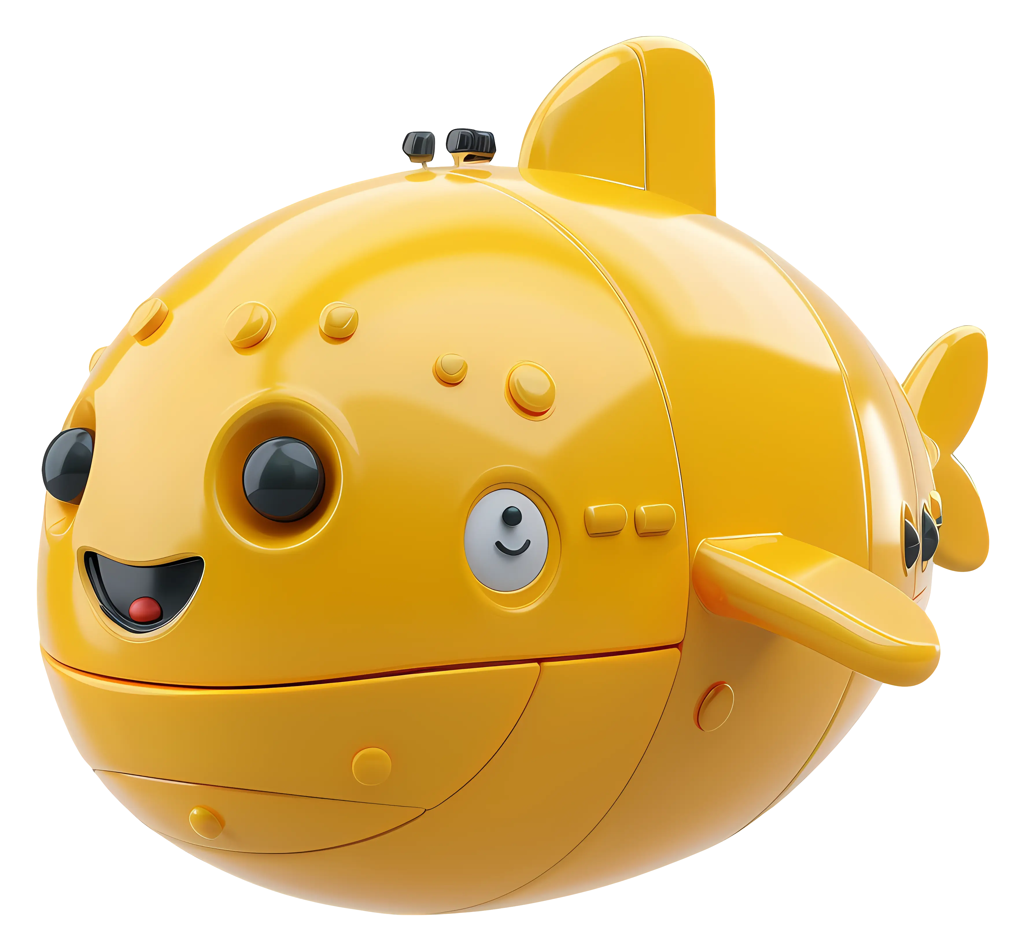 Cute Yellow Cartoon Submarine