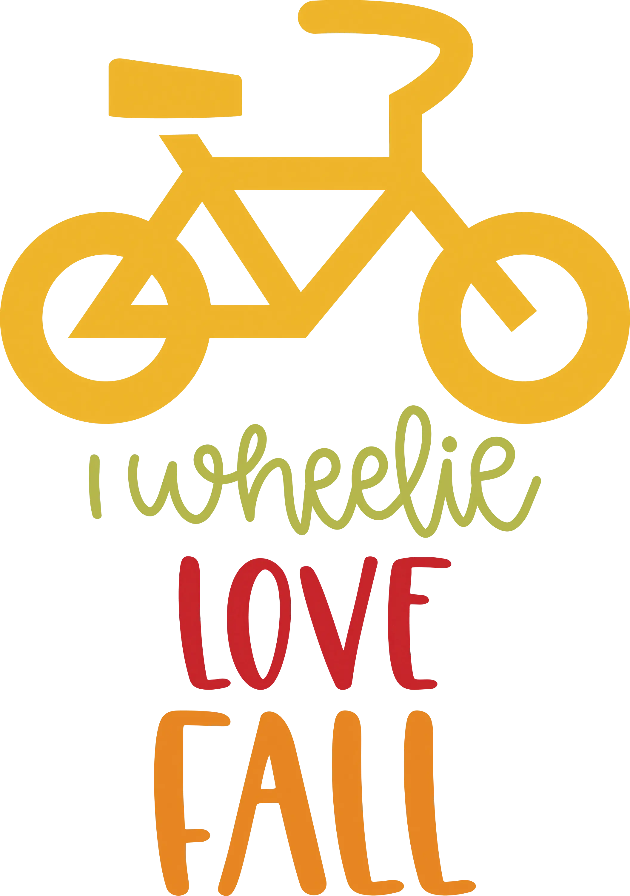 Bicycle with Fall Phrase Illustration