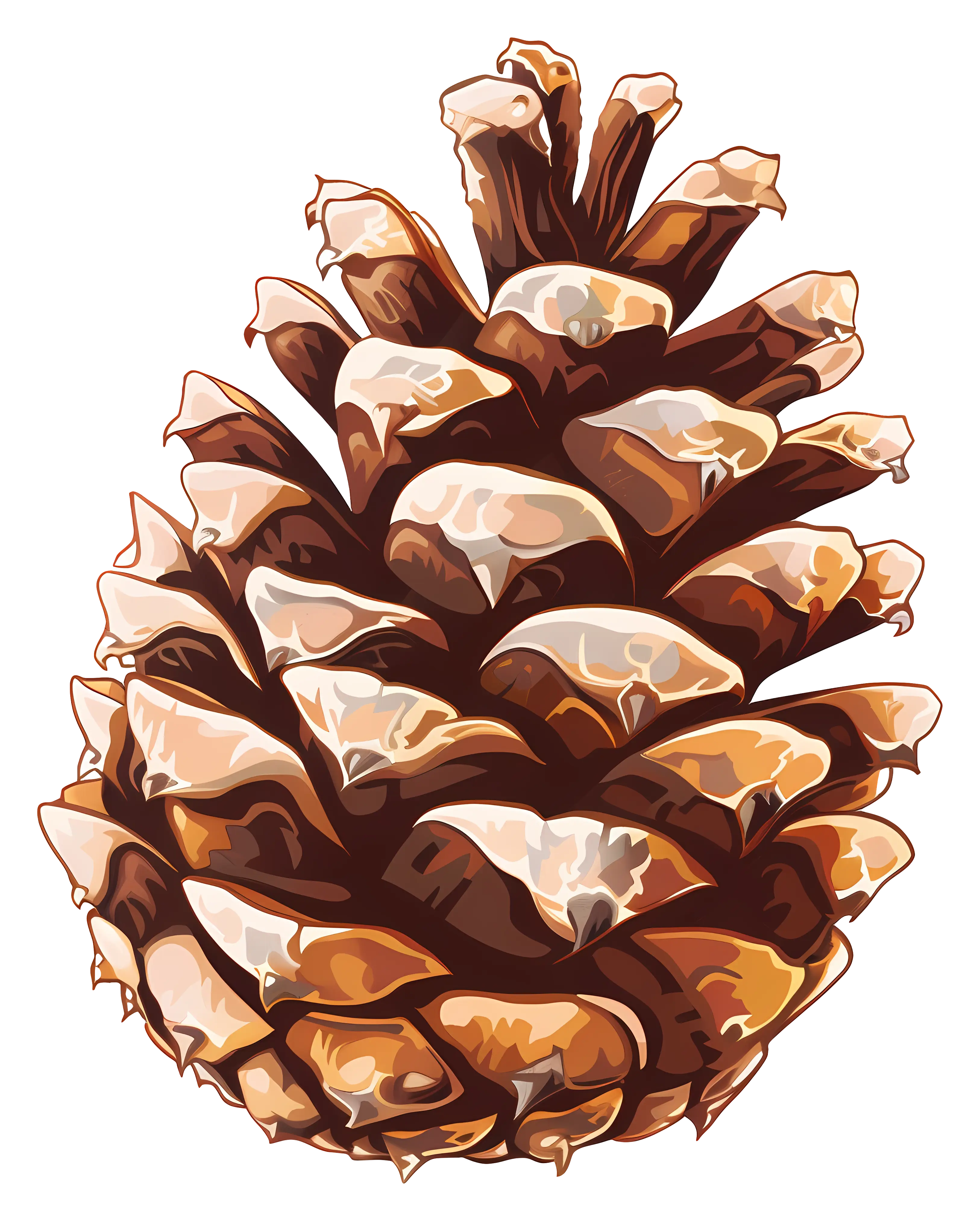 Detailed Pine Cone Illustration with Natural Texture