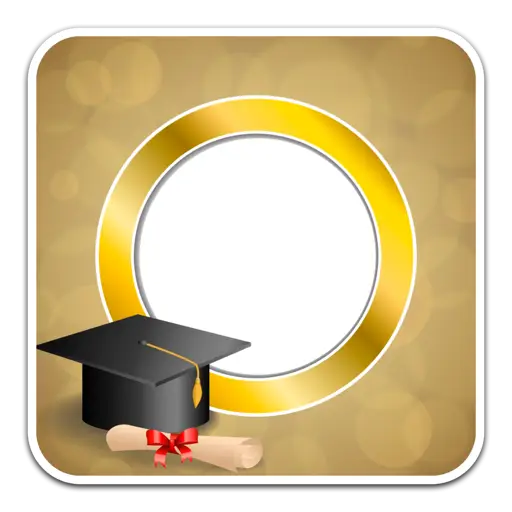 Graduation Cap and Diploma with Golden Frame Illustration