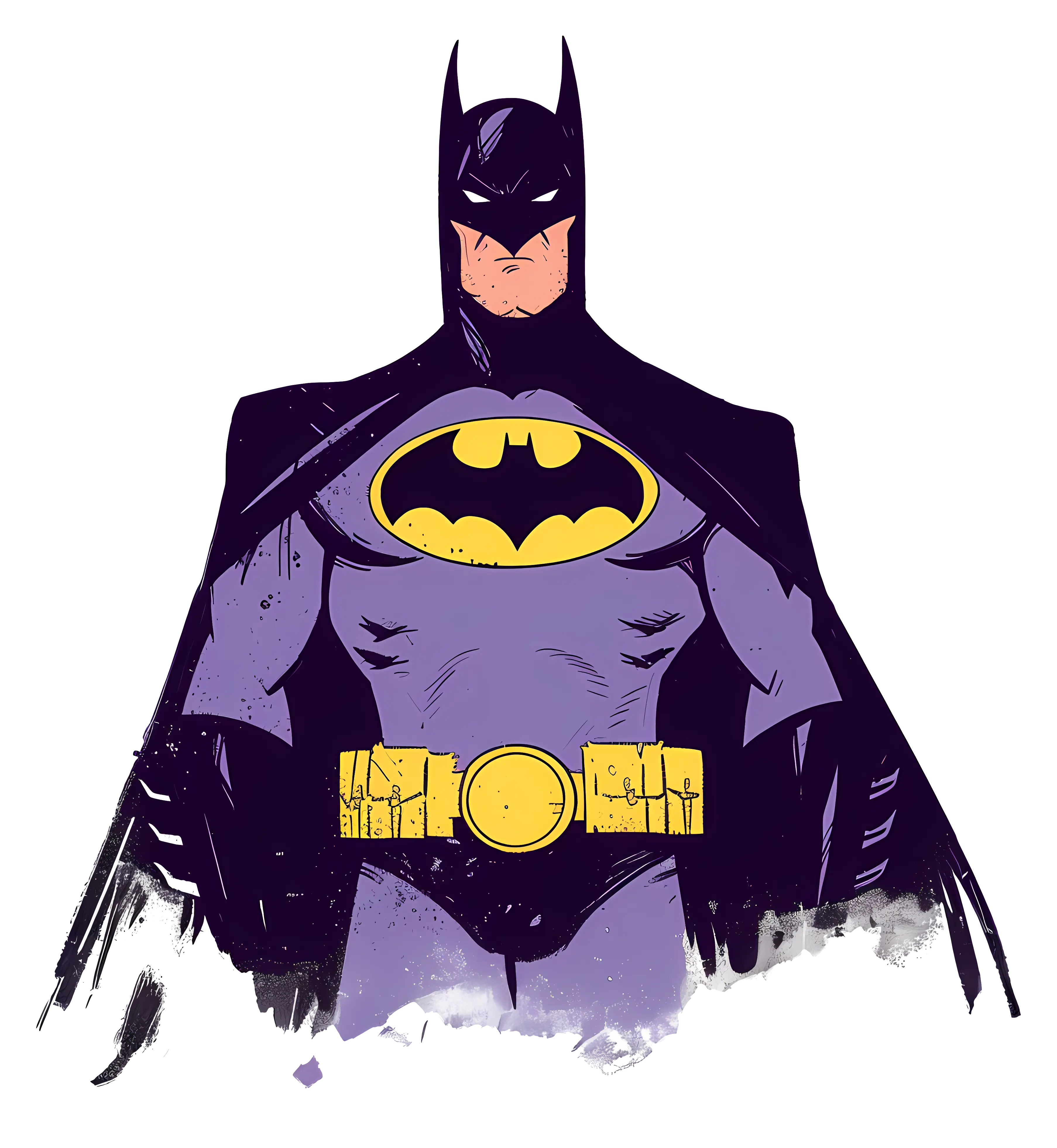 Stylized Superhero with Cape Illustration