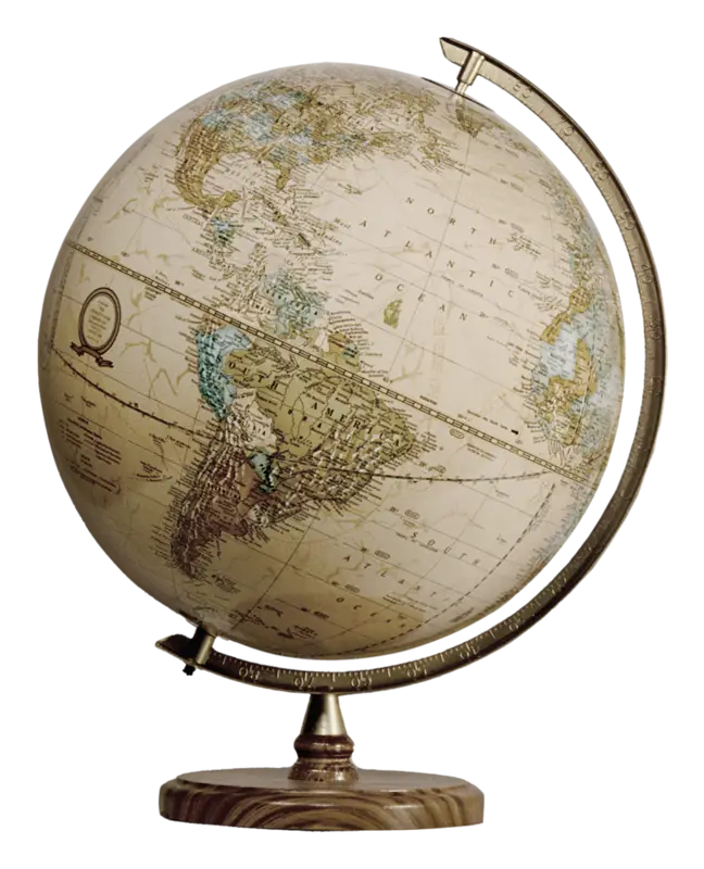 Antique Earth Globe for Study or Decor